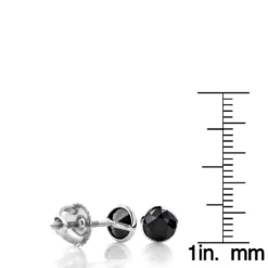 14K White Gold Solitaire Black Round Diamond Bezel Stud Earrings 1.5ct 13 14K White Gold Solitaire Black Round Diamond Bezel Stud Earrings 1.5ct -Outlet Radiant Bijou Store 14k gold solitaire black round diamond bezel stud earrings 15ct rulerwh