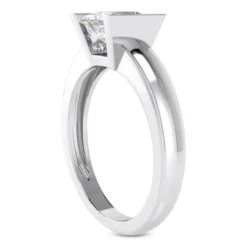 14K White Gold Solitaire Engagement Ring 0.30ct 2.50mm -Outlet Radiant Bijou Store 14k gold solitaire engagement ring 030ct p 23139 back white 20220426