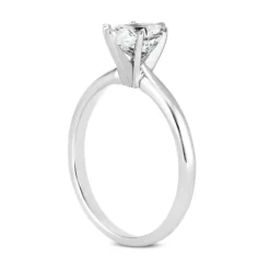 14K White Gold Solitaire Oval Cut Diamond Engagement Ring 0.50ct 2mm -Outlet Radiant Bijou Store 14k gold solitaire engagement ring 050ct p 23215 back white 20220426