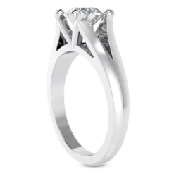 14K White Gold Solitaire Engagement Ring 0.50ct 3.11mm -Outlet Radiant Bijou Store 14k gold solitaire engagement ring 050ct p 24970 back white 20220426