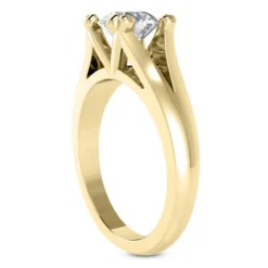 14K White Gold Solitaire Engagement Ring 0.50ct 3.11mm -Outlet Radiant Bijou Store 14k gold solitaire engagement ring 050ct p 24970 back yellow 20220426