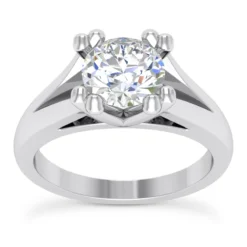 14K White Gold Solitaire Engagement Ring 0.50ct 3.11mm