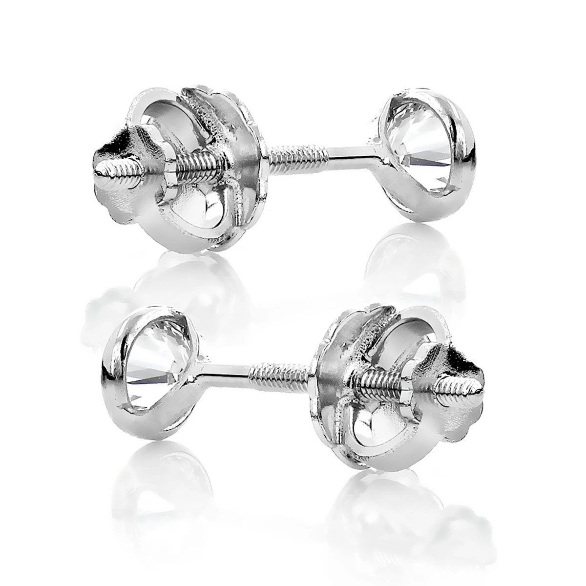 14K White Gold Solitaire Round Diamond Bezel Stud Earrings 0.25ct 6 14K White Gold Solitaire Round Diamond Bezel Stud Earrings 0.25ct - Image 4