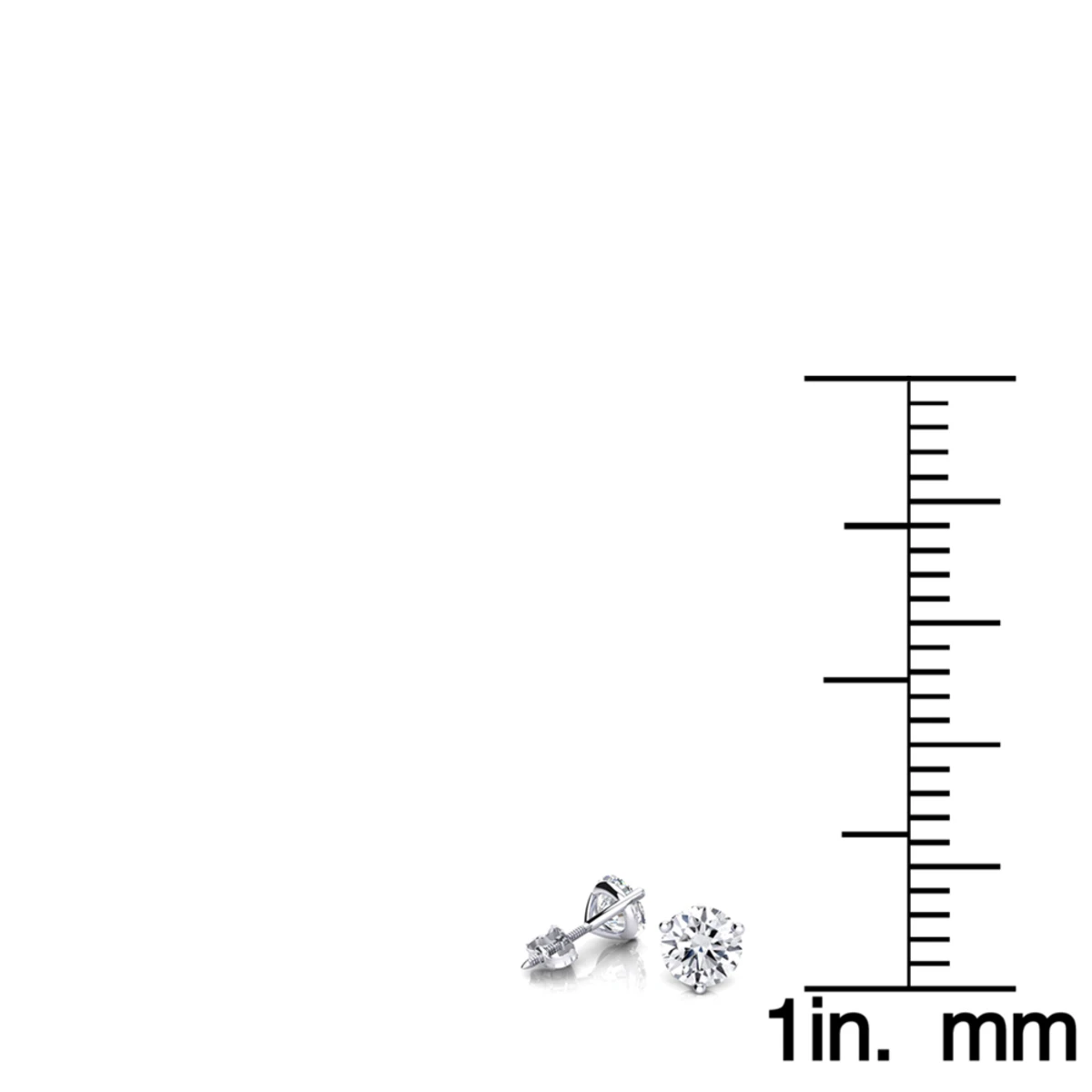 14K White Gold Solitaire Round Diamond Martini Stud Earrings 0.25ct 7 14K White Gold Solitaire Round Diamond Martini Stud Earrings 0.25ct - Image 5