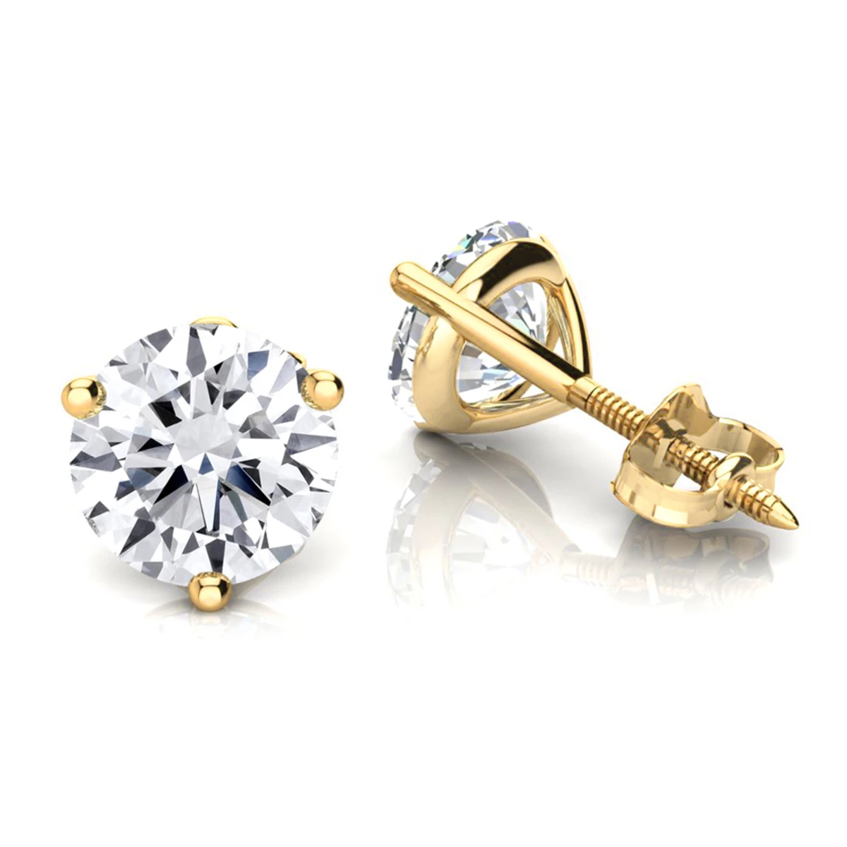 14K White Gold Solitaire Round Diamond Martini Stud Earrings 0.25ct 4 14K White Gold Solitaire Round Diamond Martini Stud Earrings 0.25ct - Image 2