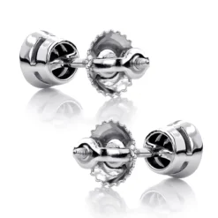 14K White Gold Black Diamonds Stud Earrings 1 Carat 5mm Bezel Setting 11 14K White Gold Black Diamonds Stud Earrings 1 Carat 5mm Bezel Setting -Outlet Radiant Bijou Store 14k gold stud earrings with black diamonds 1 carat p 6047 backwh