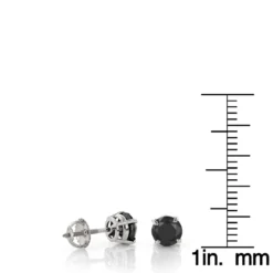 14K White Gold Stud Earrings With Prong Set Black Diamonds 1 Carat 5mm 13 14K White Gold Stud Earrings With Prong Set Black Diamonds 1 Carat 5mm -Outlet Radiant Bijou Store 14k gold stud earrings with black diamonds 1 carat p 6054 rulerwh