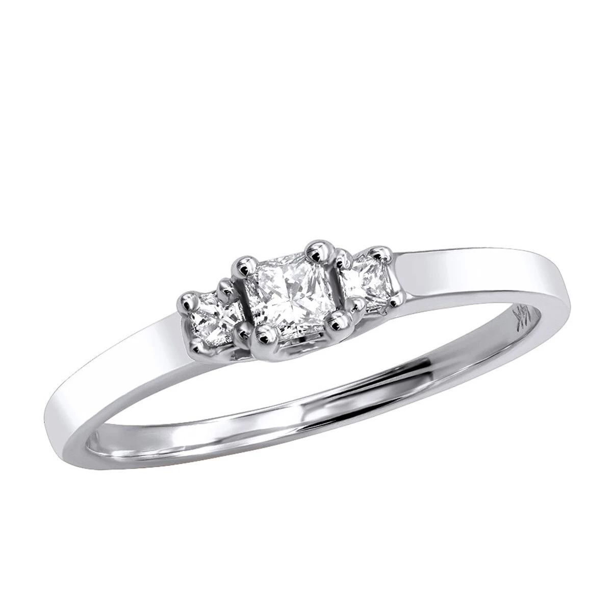 14K Yellow Gold Three Stone Diamond Engagement Ring 0.25ct 4 14K Yellow Gold Three Stone Diamond Engagement Ring 0.25ct - Image 2