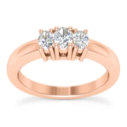 14K White Gold Three Stone Diamond Engagement Ring 0.50ct -Outlet Radiant Bijou Store 14k gold three stone diamond engagement ring 050ct p 24655 rose 20220426