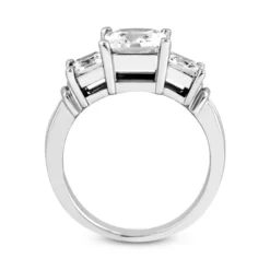14K White Gold Three Stone Diamond Engagement Ring 0.64ct 2.75mm -Outlet Radiant Bijou Store 14k gold three stone diamond engagement ring 064ct p 24681 additional white