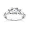 14K White Gold Three Stone Diamond Engagement Ring 0.64ct 2.75mm -Outlet Radiant Bijou Store 14k gold three stone diamond engagement ring 064ct p 24681 white 20220426
