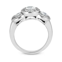 14K White Gold Unique Diamond Engagement Ring 0.51ct -Outlet Radiant Bijou Store 14k gold unique diamond engagement ring 051ct p 24010 back white 20220426