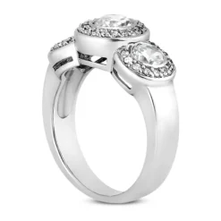 14K White Gold Unique Diamond Engagement Ring 0.51ct