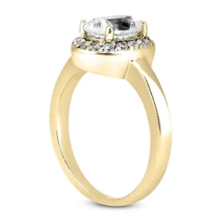 14K White Gold Unique Diamond Engagement Ring 0.62ct 1.95mm -Outlet Radiant Bijou Store 14k gold unique diamond engagement ring 062ct p 24079 back yellow 20220426