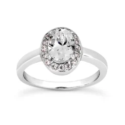 14K White Gold Unique Diamond Engagement Ring 0.62ct 1.95mm