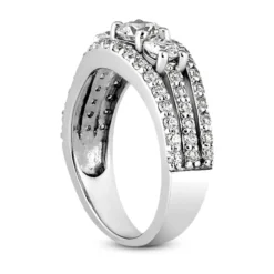 14K White Gold Unique Diamond Engagement Ring 0.85ct 6.8mm -Outlet Radiant Bijou Store 14k gold unique diamond engagement ring 085ct p 24014 back white 20220426