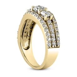 14K White Gold Unique Diamond Engagement Ring 0.85ct 6.8mm -Outlet Radiant Bijou Store 14k gold unique diamond engagement ring 085ct p 24014 back yellow 20220426