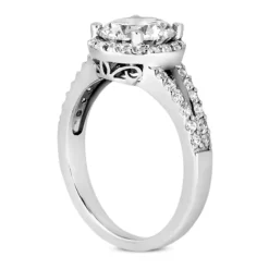 14K White Gold Unique Diamond Engagement Ring 0.88ct 4.5mm -Outlet Radiant Bijou Store 14k gold unique diamond engagement ring 088ct p 23602 back white 20220426