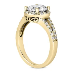 14K White Gold Unique Diamond Engagement Ring 0.88ct 4.5mm -Outlet Radiant Bijou Store 14k gold unique diamond engagement ring 088ct p 23602 back yellow 20220426