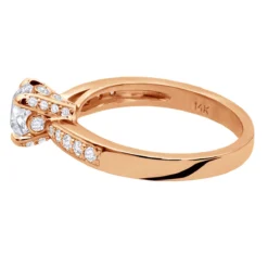 14K White Gold Unique Diamond Engagement Ring 0.91ct 3.1mm -Outlet Radiant Bijou Store 14k gold unique diamond engagement ring 091ct p 23976 backro