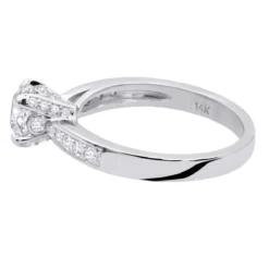 14K White Gold Unique Diamond Engagement Ring 0.91ct 3.1mm -Outlet Radiant Bijou Store 14k gold unique diamond engagement ring 091ct p 23976 backwh