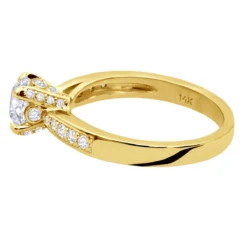 14K White Gold Unique Diamond Engagement Ring 0.91ct 3.1mm -Outlet Radiant Bijou Store 14k gold unique diamond engagement ring 091ct p 23976 backye