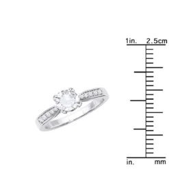 14K White Gold Unique Diamond Engagement Ring 0.91ct 3.1mm -Outlet Radiant Bijou Store 14k gold unique diamond engagement ring 091ct p 23976 rulerwh