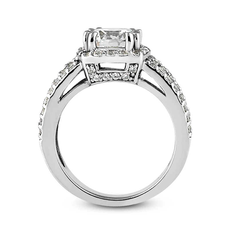 14K White Gold Unique Diamond Engagement Ring 0.92ct 4.8mm 11 14K White Gold Unique Diamond Engagement Ring 0.92ct 4.8mm - Image 9