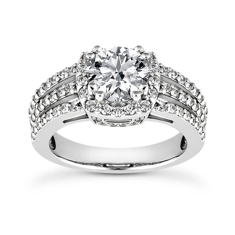 14K White Gold Unique Diamond Engagement Ring 0.92ct 4.8mm 3 14K White Gold Unique Diamond Engagement Ring 0.92ct 4.8mm