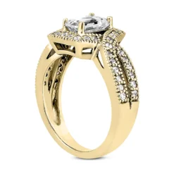 14K White Gold Unique Diamond Engagement Ring 0.94ct 5.4mm -Outlet Radiant Bijou Store 14k gold unique diamond engagement ring 094ct p 24012 back yellow 20220426