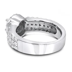 14K White Gold Unique 3 Row Diamond Engagement Ring 1.06ct -Outlet Radiant Bijou Store 14k gold unique diamond engagement ring 106ct p 23845 backwh