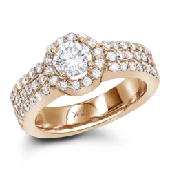 14K White Gold Unique 3 Row Diamond Engagement Ring 1.06ct -Outlet Radiant Bijou Store 14k gold unique diamond engagement ring 106ct p 23845 ro