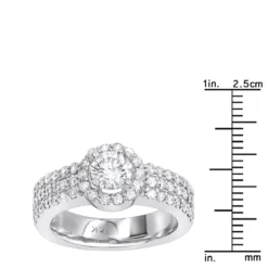 14K White Gold Unique 3 Row Diamond Engagement Ring 1.06ct -Outlet Radiant Bijou Store 14k gold unique diamond engagement ring 106ct p 23845 rulerwh