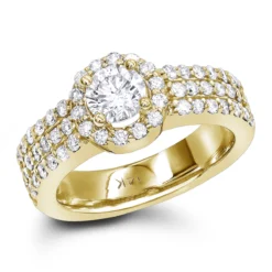 14K White Gold Unique 3 Row Diamond Engagement Ring 1.06ct -Outlet Radiant Bijou Store 14k gold unique diamond engagement ring 106ct p 23845 ye