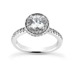 14K White Gold Unique Diamond Engagement Ring 1.11ct