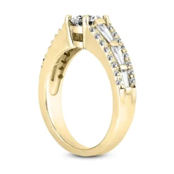 14K White Gold Unique Diamond Engagement Ring 1.20ct 4.6mm -Outlet Radiant Bijou Store 14k gold unique diamond engagement ring 120ct p 23891 back yellow 20220426