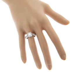 Halo Emerald Cut Diamond Engagement Ring 1.21ct 14K White Gold -Outlet Radiant Bijou Store 14k gold unique diamond engagement ring 121ct p 23901 bodwh