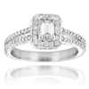 Halo Emerald Cut Diamond Engagement Ring 1.21ct 14K White Gold -Outlet Radiant Bijou Store 14k gold unique diamond engagement ring 121ct p 23901 wh