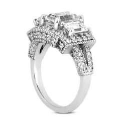 14K White Gold Unique Diamond Engagement Ring 1.62ct -Outlet Radiant Bijou Store 14k gold unique diamond engagement ring 162ct p 24038 back white 20220426