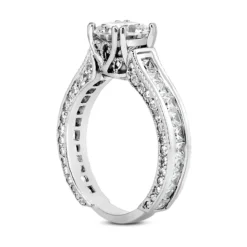 14K White Gold Unique Diamond Engagement Ring 2.64ct -Outlet Radiant Bijou Store 14k gold unique diamond engagement ring 264ct p 24088 back white 20220426
