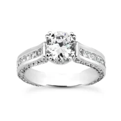 14K White Gold Unique Diamond Engagement Ring 2.64ct