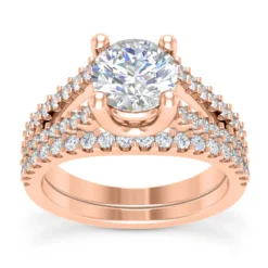 14K White Gold Unique Diamond Engagement Ring Set 0.42ct -Outlet Radiant Bijou Store 14k gold unique diamond engagement ring set 042ct p 23541 rose 20220426