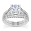 14K White Gold Unique Diamond Engagement Ring Set 0.42ct -Outlet Radiant Bijou Store 14k gold unique diamond engagement ring set 042ct p 23541 white 20220426