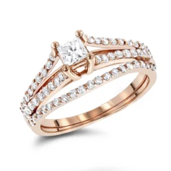 14K Yellow Gold Unique Diamond Engagement Ring Set 0.61ct -Outlet Radiant Bijou Store 14k gold unique diamond engagement ring set 061ct p 23530 ro