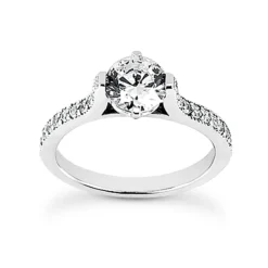 14K White Gold Unique Diamond Engagement Ring Set 0.95ct -Outlet Radiant Bijou Store 14k gold unique diamond engagement ring set 095ct p 23516 back white 20220426