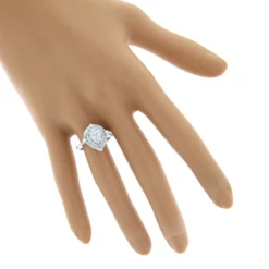 14K White Gold Unique Drop Design Pear Shape Diamond Cluster Ring For Women 1.3ct -Outlet Radiant Bijou Store 14k gold unique drop design pear shape diamond cluster ring for women 13ct bodwh