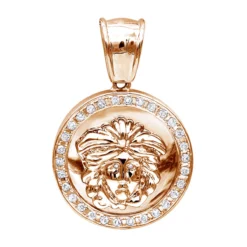 14K White Gold Unisex Diamond Versace Style Pendant 0.60ct Medusa Medallion -Outlet Radiant Bijou Store 14k gold unisex diamond versace style pendant 060ct p 271 ro