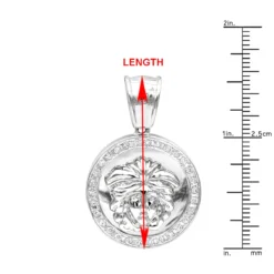 14K White Gold Unisex Diamond Versace Style Pendant 0.60ct Medusa Medallion -Outlet Radiant Bijou Store 14k gold unisex diamond versace style pendant 060ct p 271 rulerwh