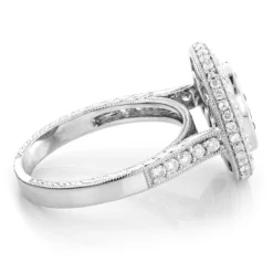 14K White Gold White And Blue Diamond Ring For Women 0.8ct Cluster | Engagement 10 14K White Gold White And Blue Diamond Ring For Women 0.8ct Cluster | Engagement -Outlet Radiant Bijou Store 14k gold white and blue diamond ring for women 08ct cluster engagement back