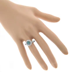 14K White Gold White And Blue Diamond Ring For Women 0.8ct Cluster | Engagement 11 14K White Gold White And Blue Diamond Ring For Women 0.8ct Cluster | Engagement -Outlet Radiant Bijou Store 14k gold white and blue diamond ring for women 08ct cluster engagement bod